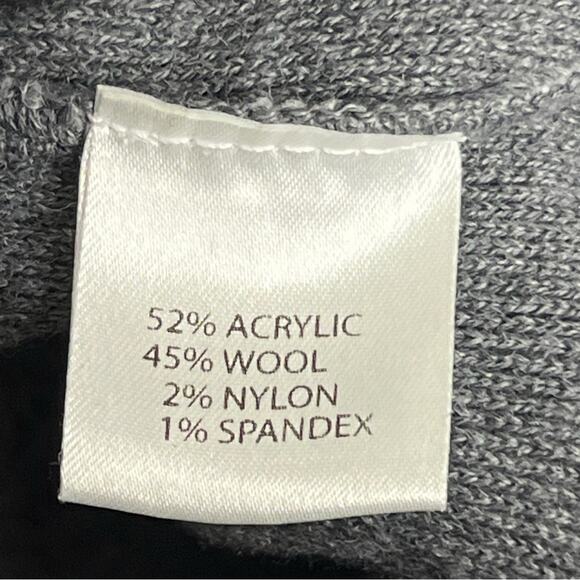 Lineamaglia Two-Tone Gray Draped Cardigan Wool Blend, Women’s Large - Picture 5 of 7